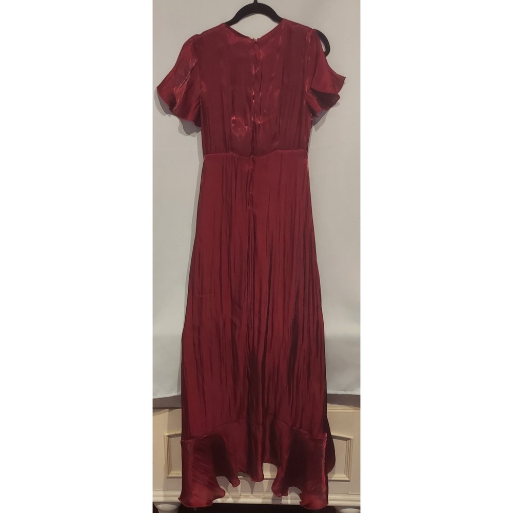 Altar'd State Womens Burgundy Silky Flowy Hi-Low Asymmetrical Dress Size Medium - Picture 2 of 10